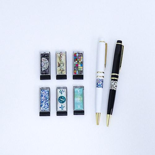 나빌레라 자개USB 금장볼펜2종세트 블랙에디션(전통문양) (8G~32G) 32GB 상품 이미지 1