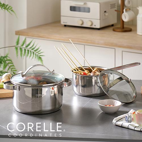 코렐 코디네이츠 시카고 IH 스텐 3중 IH 냄비 2종 세트 편수16cm+양수 20cm 상품 이미지 1