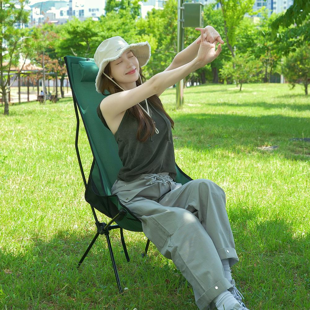아이리버 캠핑의자 릴렉스체어 접이식 휴대용 백패킹 경량체어 에코 감성 IE-CP02 상품 이미지 5